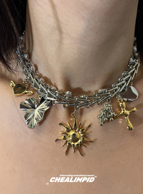 CHEALIMPID/.阿波罗太阳神双层项链小众设计高级感复古男女锁骨链