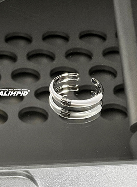 CHEALIMPID/.素雅瓷白极简小众设计锆石戒指轻奢简约潮流男女指环