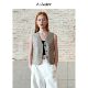 W.Amber old money style linen fine glitter V-neck vest sleeveless top