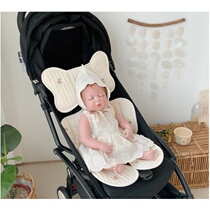 Korean Baby Stroller Spring Summer Cotton Cushion Quilted Embroidery Small Bear Baby Cotton Cushion Tiger Breathable Car Cushion Cushion