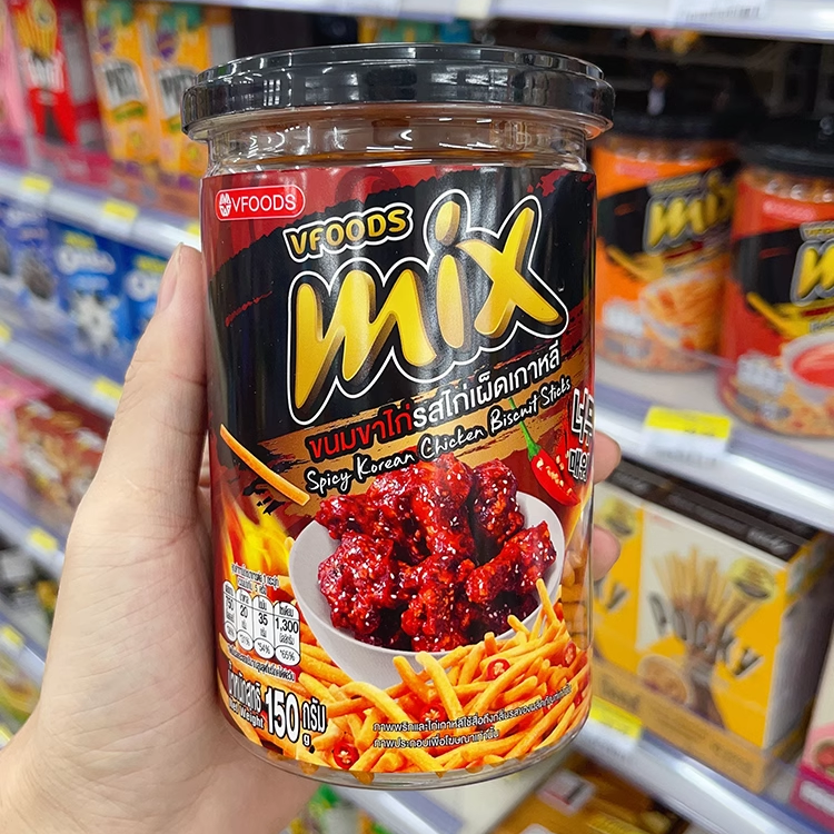 泰国711代购VFOODS MIX脆脆条虾条薯条罐装网红休闲食品小吃零食 - 图1