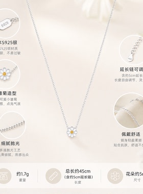 S925银小雏菊清新甜美锁骨链