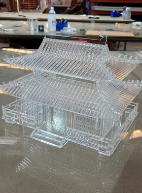 亚克力古建筑模型透明式中式凉亭