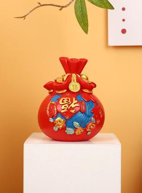 金元宝玄关摆件 福袋开业乔迁招财小礼品居家客厅树脂工艺品摆件
