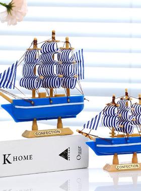 地中海一帆风顺帆船小摆件模型家居玄关酒柜蛋糕烘焙小甜品装饰品