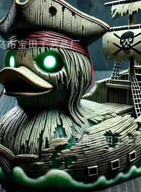 跨境Captain of the pirate ship海盗船鸭子摆件可爱海贼恐怖摆件
