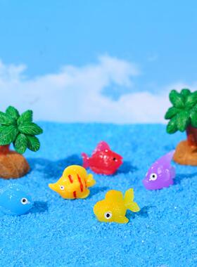 新款海洋动物章鱼 热带鱼 神仙鱼 微景观摆件椰子树diy树脂配件