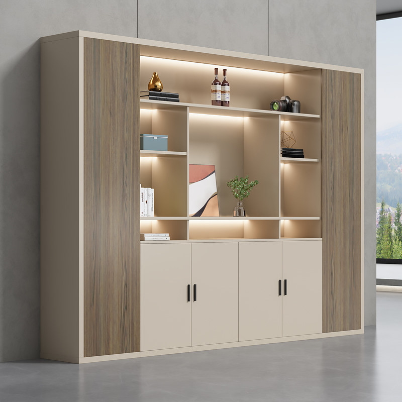 办公室简约现代木质分层隔板书柜 森菲亚文件柜