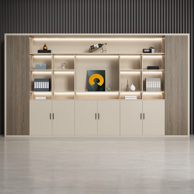 办公室简约现代木质分层隔板书柜 森菲亚文件柜