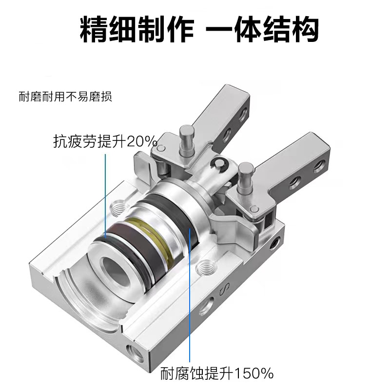 气动手指气缸气爪机械手夹具MHC2-10D20D25D单动S支点开闭型气爪 - 图0