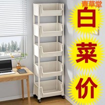 Luxury Bookshelf Contained Shelf Multilayer Floor With Wheels Mobile Small Stroller Bookcase Book Case Finishing Storage Shelf