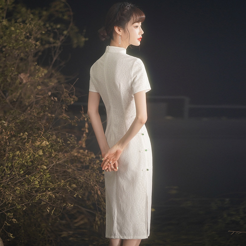 日常可穿改良旗袍2020年新款连衣裙 玫瑰纱旗袍