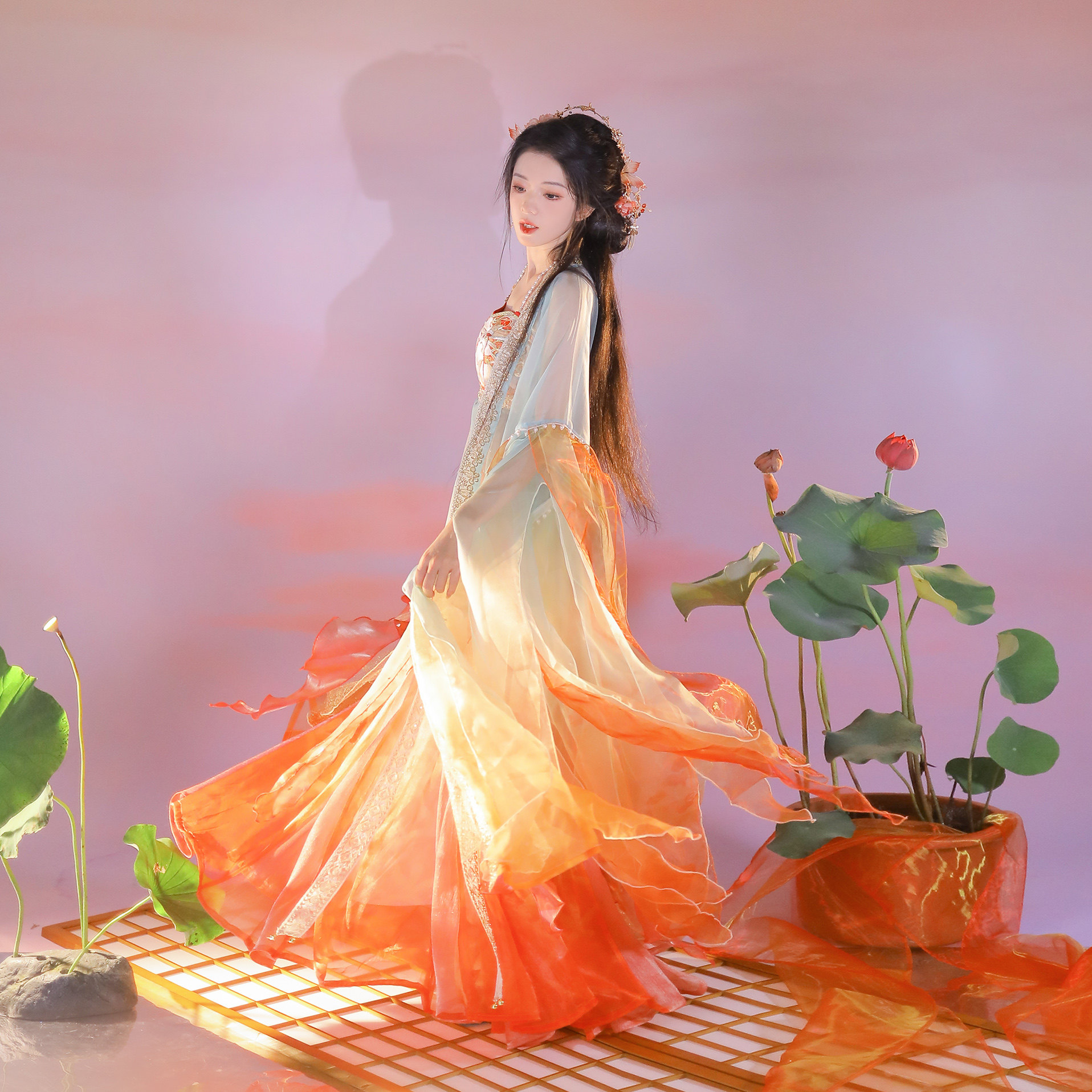 汉服女唐制齐胸诃子裙套装重工刺绣蝴蝶大袖衫国风超仙夏季公主裙,淘宝优惠券,粉丝福利购,淘宝优惠卷