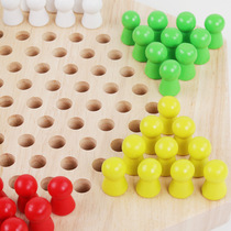 Checkers Children Puzzle Toys Wooden Chessboard Pawns Primary School Kids Intelligence Parenting Games Kindergarten