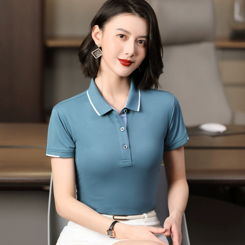 Летняя тонкая футболка polo для работы, короткий рукав, делается под заказ, с печатью вашего логотипа