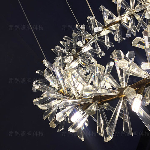 现代轻奢客厅吊灯温馨浪漫花环公主卧室萤火虫水晶灯别墅餐厅灯具 - 图1