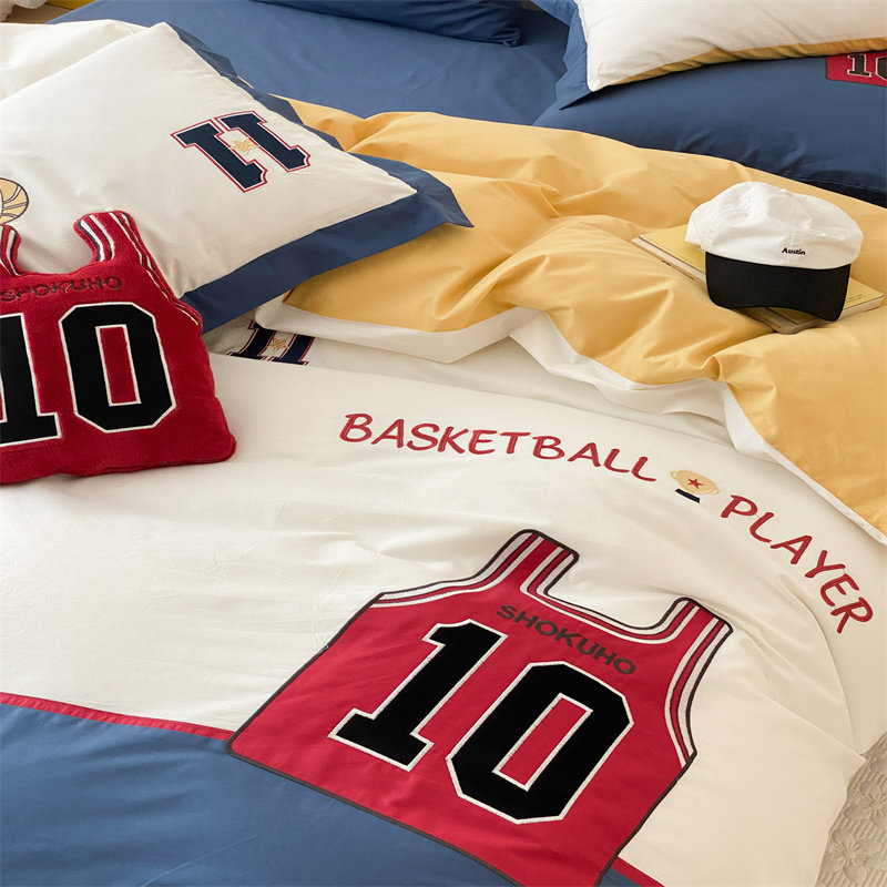 卡通儿童男孩全棉水洗棉四件套纯棉篮球被套宿舍上下铺床笠三件套,淘宝优惠券,粉丝福利购,淘宝优惠卷