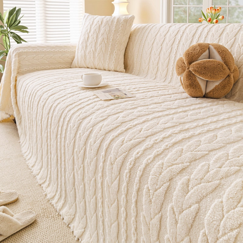 奶油风毛绒沙发巾一整张全盖秋冬沙发罩全包万能套抗静电盖布毯子,淘宝优惠券,粉丝福利购,淘宝优惠卷