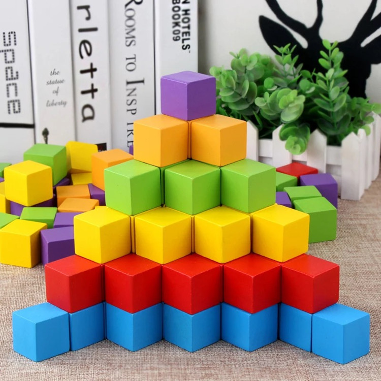 立方体小学教具大颗粒积木桌面游戏早教益智造型百变形状图案玩具 - 图0