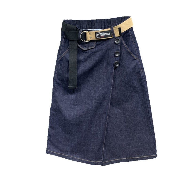 2020秋装新款ins不规则牛仔半身裙 韩蒂俐半身裙