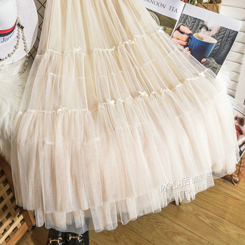 高级感蝴蝶结蛋糕裙2022新款仙女裙 冰心洁半身裙