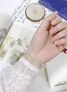 庄周梦蝶叮当镯一步一响叮当铃铛手镯子琉璃仿玉汉服配件少女闺蜜