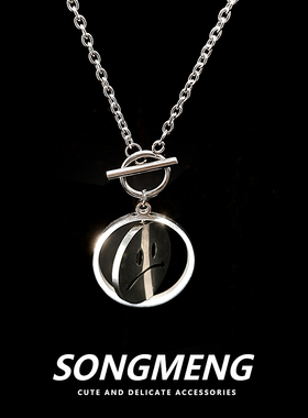 可旋转嘻哈风蹦迪情侣笑脸项链