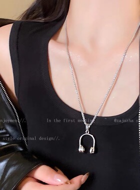 跨境饰品时尚简约男士耳麦项链