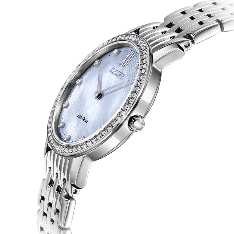 citizen西铁城光动能女士表 贝母表盘简约时尚防水腕表田馥甄同款