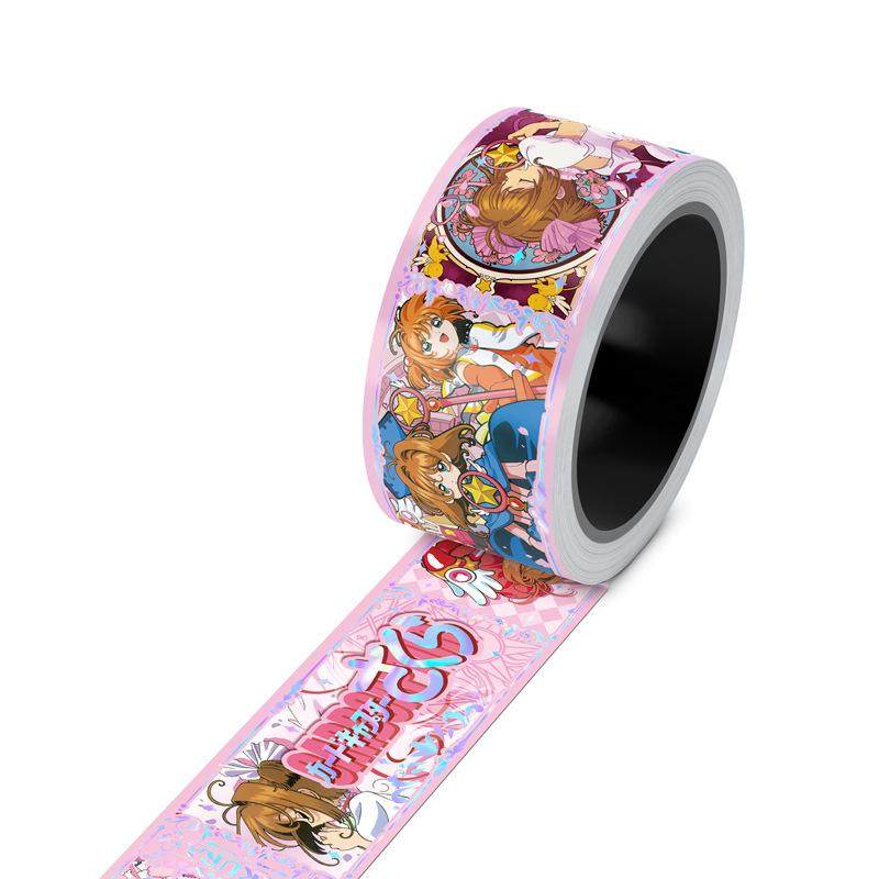 百变小樱魔法少女卡牌镭射胶带动漫二次元周边行李箱鱼缸防水贴画,淘宝优惠券,粉丝福利购,淘宝优惠卷