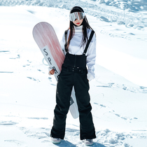 Ski Pants Woman Single Double Board Professional Ski Suit Outdoor Ski Gear Male Windproof Waterproof Warm Ski Back Strap Pants