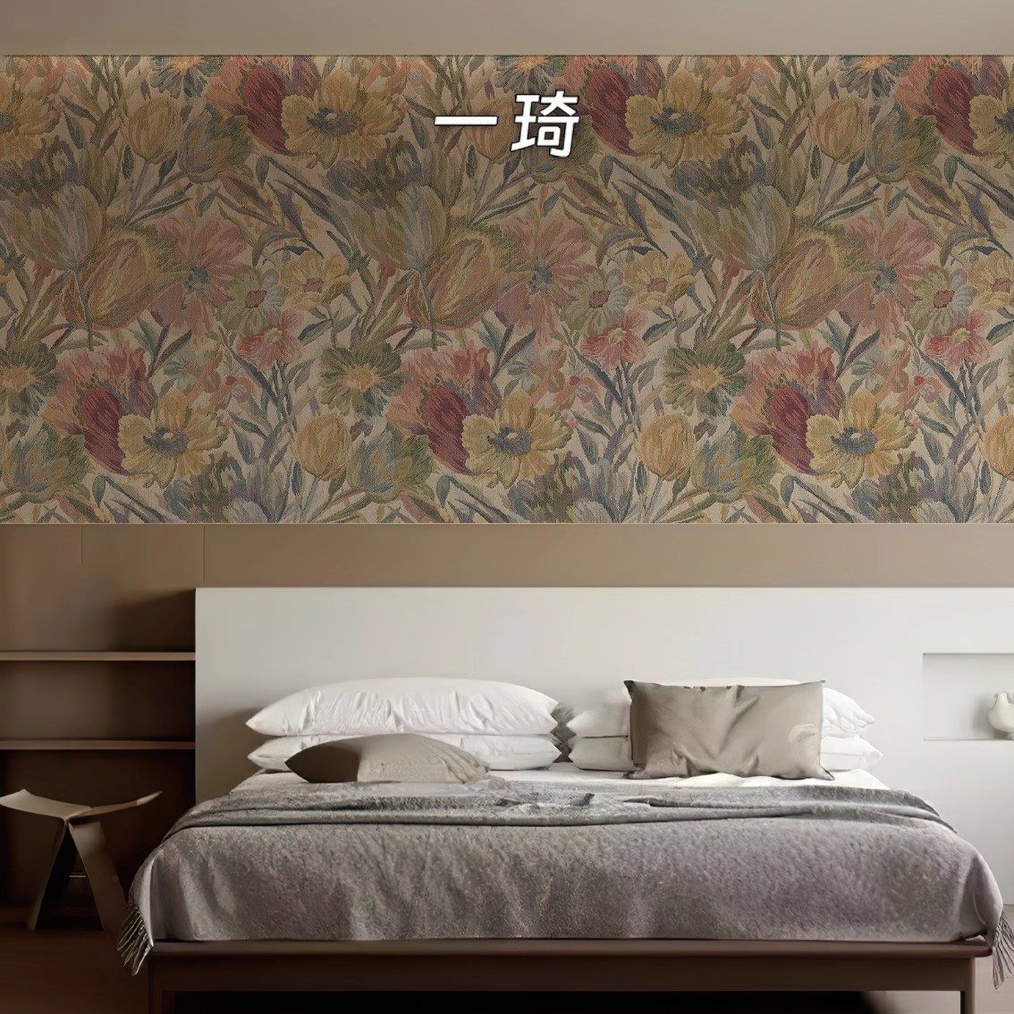 美式复古墙布装饰手绘壁画小花朵墙纸电视背景墙客厅卧室壁布定制,淘宝优惠券,粉丝福利购,淘宝优惠卷