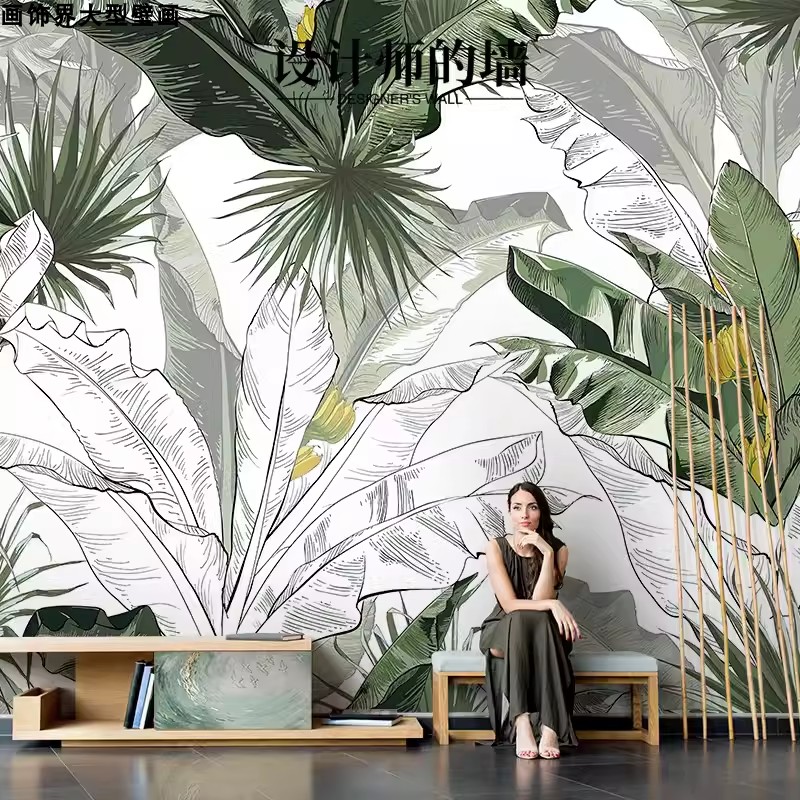 3d立体森林墙布饭店茶室壁纸美式复古壁布视觉延伸墙纸风景大自然,淘宝优惠券,粉丝福利购,淘宝优惠卷