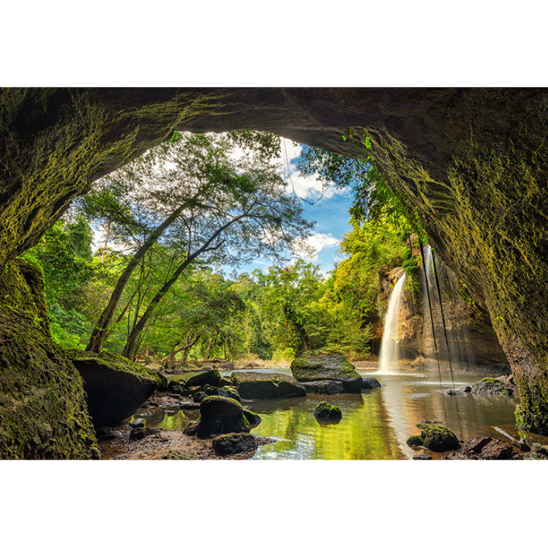 3d立体森林墙布饭店茶室壁纸美式复古壁布视觉延伸墙纸风景大自然,淘宝优惠券,粉丝福利购,淘宝优惠卷