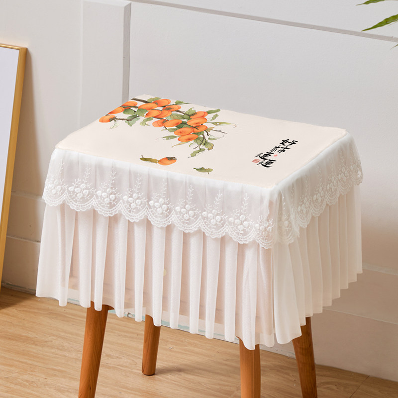 床头柜罩盖布新中式蕾丝卧室布艺小台布换鞋凳防尘罩保险柜防尘罩,淘宝优惠券,粉丝福利购,淘宝优惠卷