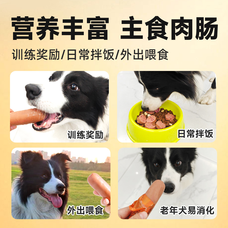 威尔逊馋嘴狗狗零食火腿肠补钙训练低盐鸡肉牛肉味香肠猫犬通用-图3