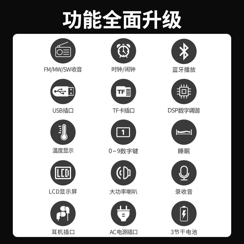 熊猫T-19收音机2024新款全波段专业级老人专用老年蓝牙短波半导体