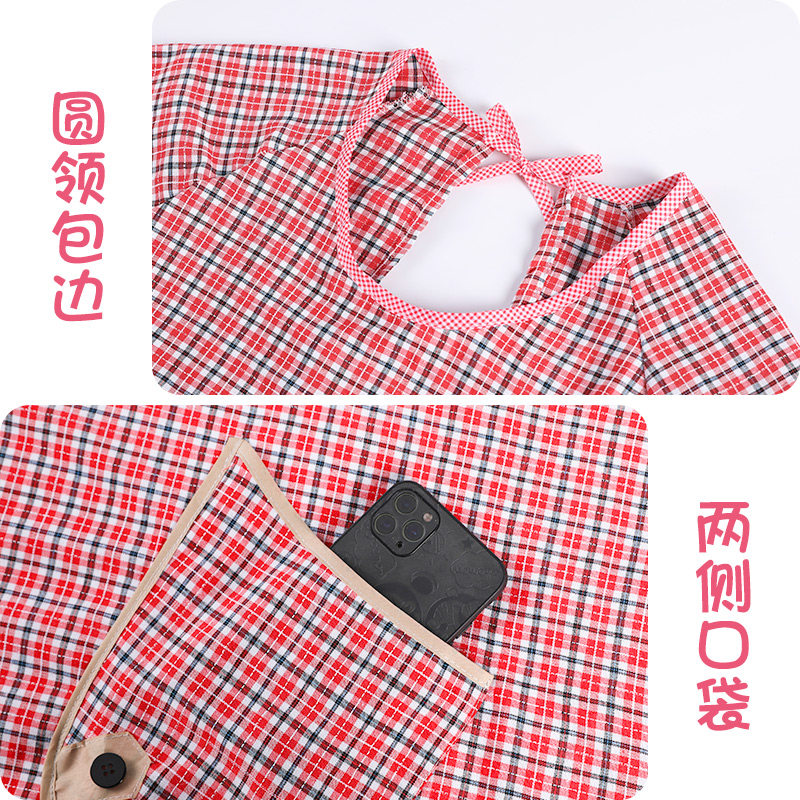 透气棉布长袖防污工作服男厨房围裙 宣怡围裙