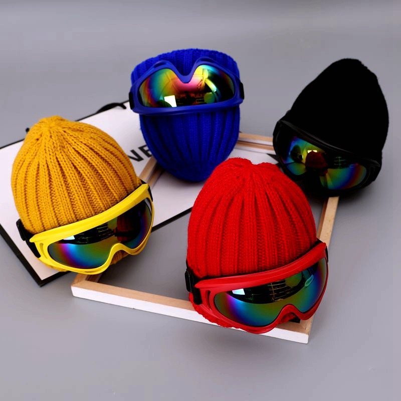 儿童帽子秋冬季男童女童飞行员眼镜帽潮加绒针织帽保暖宝宝滑雪帽,淘宝优惠券,粉丝福利购,淘宝优惠卷