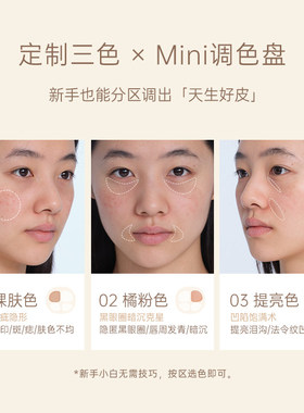 foreverkey三色遮瑕盘新手友好