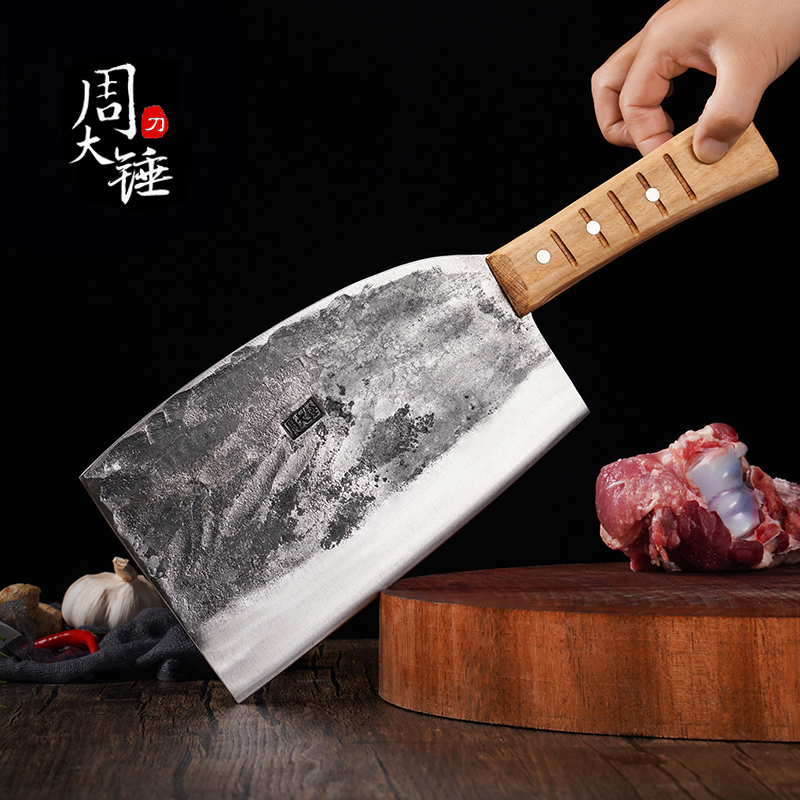 周大锤手工锻打加厚重型砍骨刀剁骨刀斩骨刀商用屠夫卖肉刀高碳钢_虎窝淘