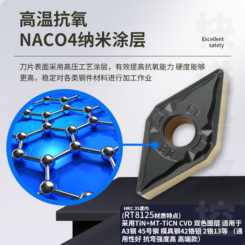数控车刀片DNMG150604-GF-GT/150608-GR双色不易崩刀韧性好高端款 - 图1