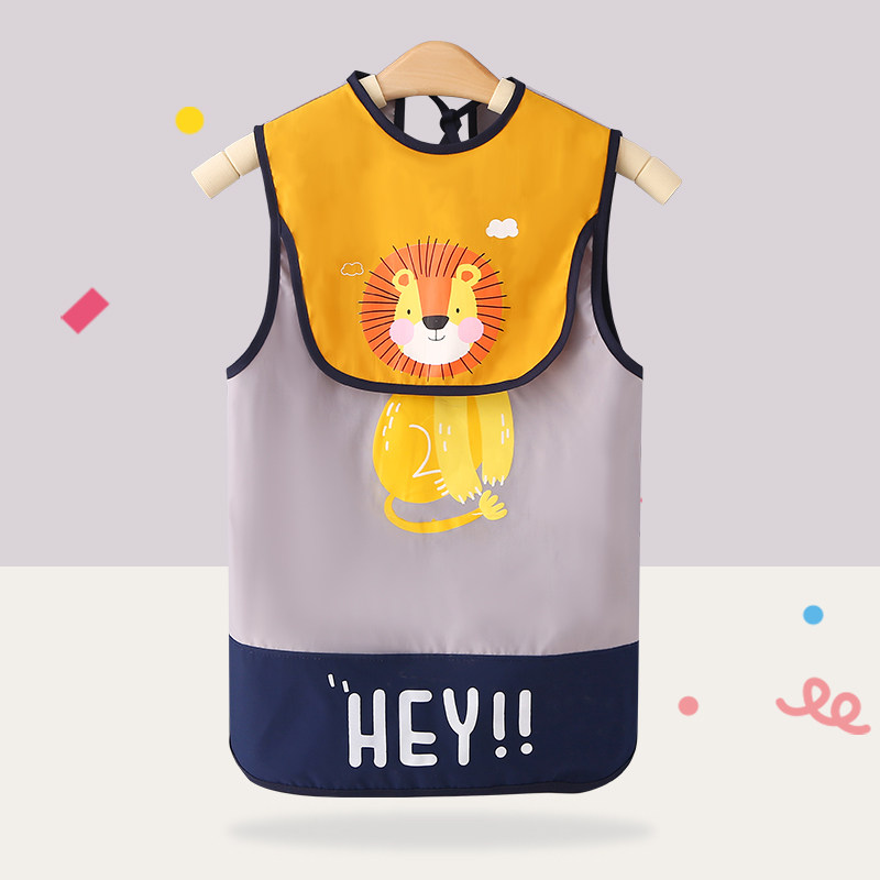 儿童围裙男女宝吃饭罩衣夏季无袖围兜防水防脏饭兜幼儿园画画护衣,淘宝优惠券,粉丝福利购,淘宝优惠卷