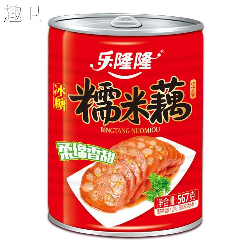 乐隆隆 糯米藕567g*4罐桂花蜜汁莲藕熟食甜糖藕莲藕片罐装熟零食 - 图3