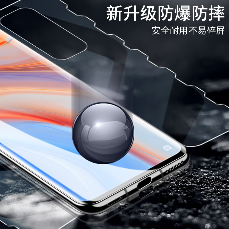 opporeno4pro钢化水凝膜reno4手机膜rneo前后全包一体膜全屏覆盖蓝光5g原装opop全身贴膜防摔por全胶保护软膜 - 图1