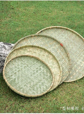 手工竹筛晾晒农作物箕簸竹青头编织竹编制品