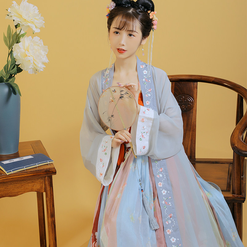 栀夏汉服原创正版全套褙子正品白菜 柒玥瑾汉服