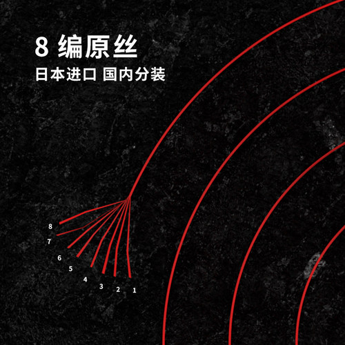 中国红pe线进口8编路亚专用pe线不褪色沉水超远投顺滑大力马鱼线 - 图1
