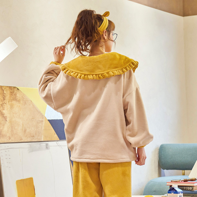 秋冬季公主风法兰绒学生珊瑚绒睡衣 晨薰睡衣/家居服套装