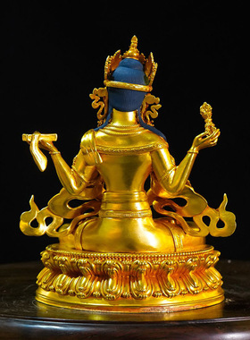 藏式般若佛母铜全鎏金精工雕花供佛台佛像波罗蜜室内家居桌面摆件